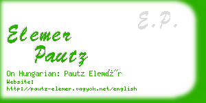 elemer pautz business card